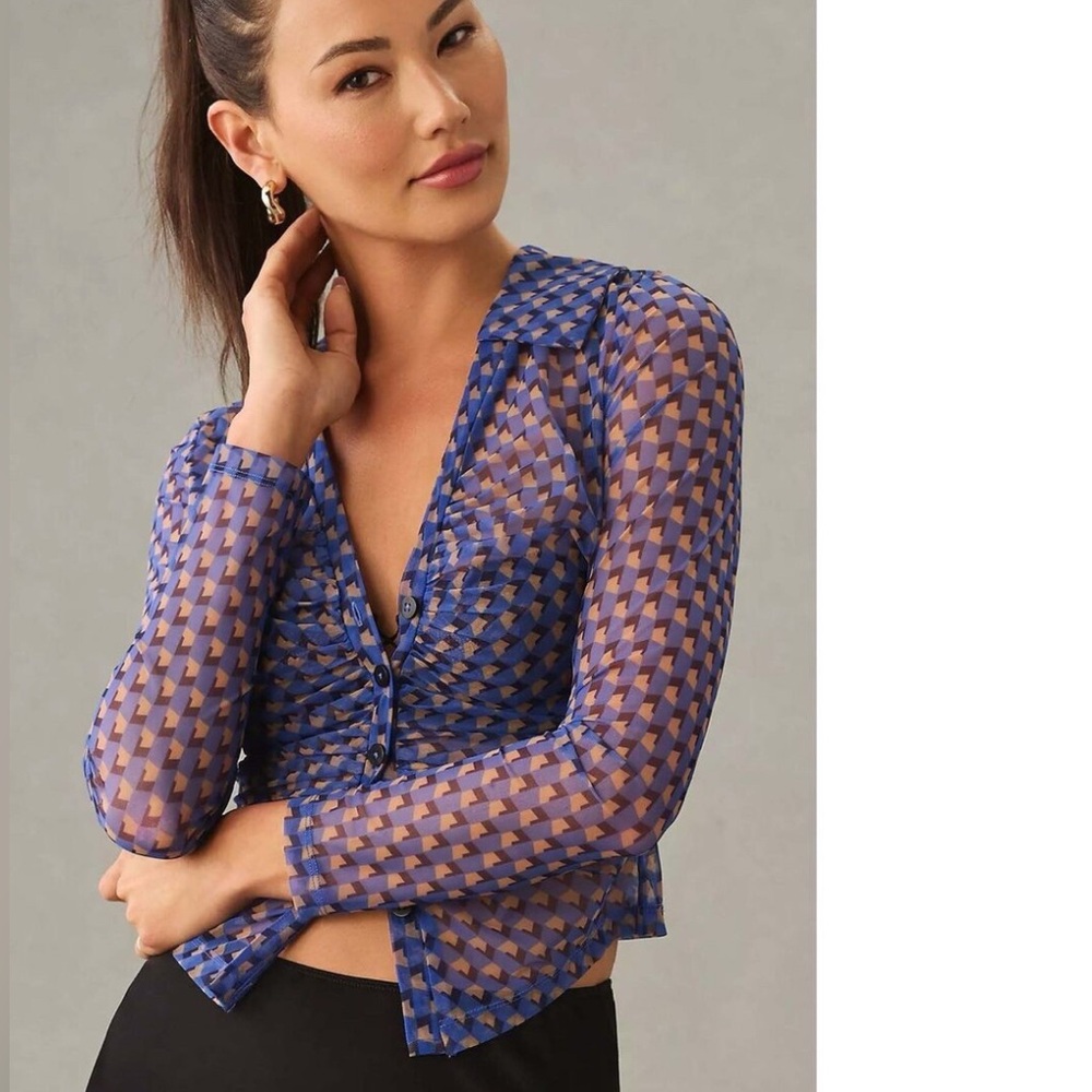 Maeve by Anthropologie mesh blouse size medium